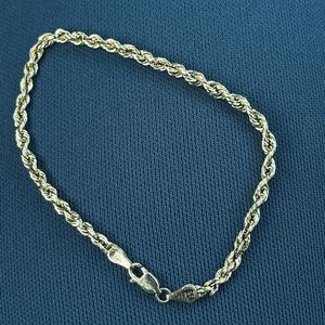 14k gold 8” rope chain bracelet